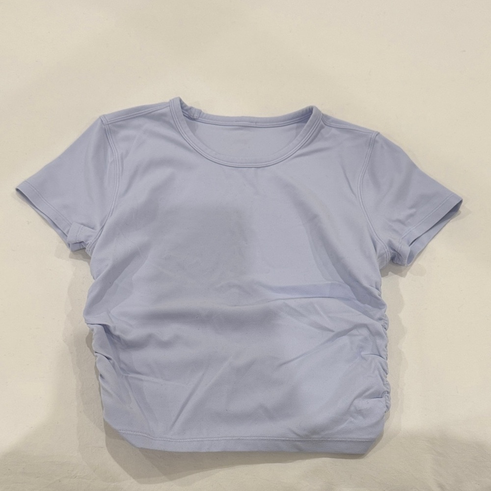 lululemon athletica Light Lavender ruched Short Sleeve Top